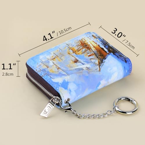 Image of FurArt Zipper Wallet Women RFID Credit Card Holder keychain Wallet