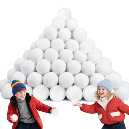60 PCS 2 Inch Christmas Fake Snowballs for Kids Indoor