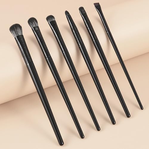 Pinceles de Sombras de Ojos | 6 Piezas De Fibra Sintética Para Difuminar Y Dar Forma A Las Cejas | Brochas de Sombras de Ojos | Para Viajes Playa Gimnasio Eventos De - imagen 6