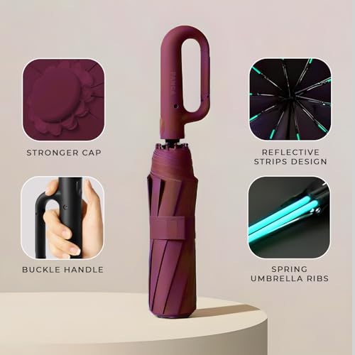 Image of PANCA Umbrella for Rain Big Size - Windproof UV Protection Compact Folding Umbrella for Men, Women, Girls & Kids | Automatic Open & Close, 8 Ribs Strong Stylish Chatri for Daily Monsoon Travel
