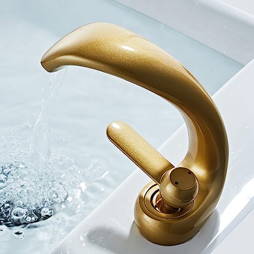 Robinet cascade pour lavabo mitigeur laiton eau chaude et froide