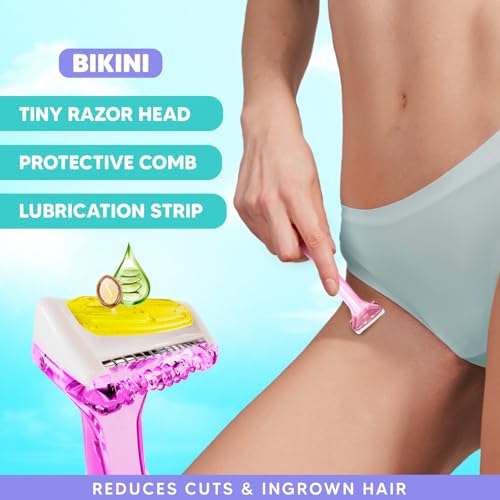 Image of LetsShave Ultimate Shaving Trio for Women | Face, Body & Bikini Razor Kit | World's 1st 6 Blade Razor for Smooth, Safe & Precise Hair Removal | 3 Razors Combo for Full Body Grooming