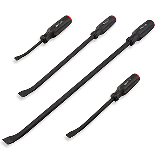 Olsa Tools Impact Pry Bar Set (4pc) | Ergonomic Handles | Heavy Duty 8, 12, 18 and 24 Inch | Striking Pry Bar | Professional Grade Quality for Mechanics | Automotive Pry Bar | Long Prybars Set
