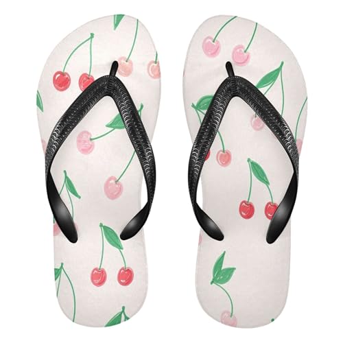 Burbuja Cherry Pink Flip Flops for Women Men, Soft Thong Sandals Rubber Slippers for Pool Beach Essentials