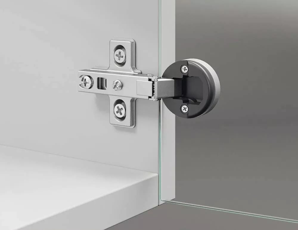 2 Cerniere Nichelate Per Ante In Vetro | Diametro 26 Mm | Apertura 95° | Alta Resistenza E Design Elegante (Collo Basso)