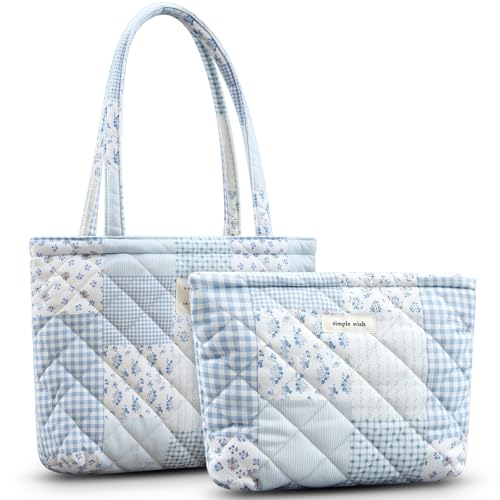 Bolsa Tote Acolchada Floral 2 Pzs para Mujer con Cremallera miniatura 1