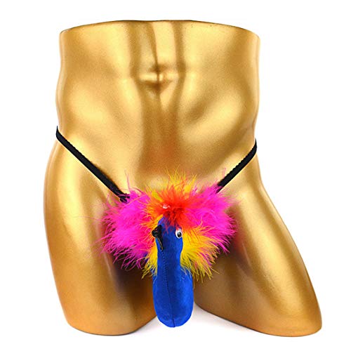 Xinchangshangmao JTNK-BLUE Men'S Sexy Novelty Thongs Funny Chick G-String Pouch Thong T-Back Underwear Gag Gifts Blue thumb #1