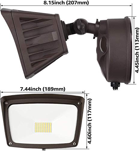 Leonlite Led Dusk To Dawn Security Lights, Outdoor Flood Light With Photocell, 28W, 3400Lm, Exterior Flood Lights For Garage, Yard, Ip65 Waterproof, Etl Listed, 100-277V, 5000K Daylight #TOP5