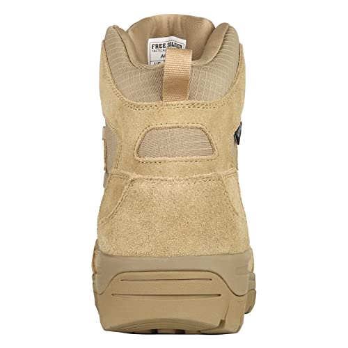 Free Soldier Men's Waterproof Tactical Hiking Boots Military Work Boots Combat Boots(Tan 9) #TOP2