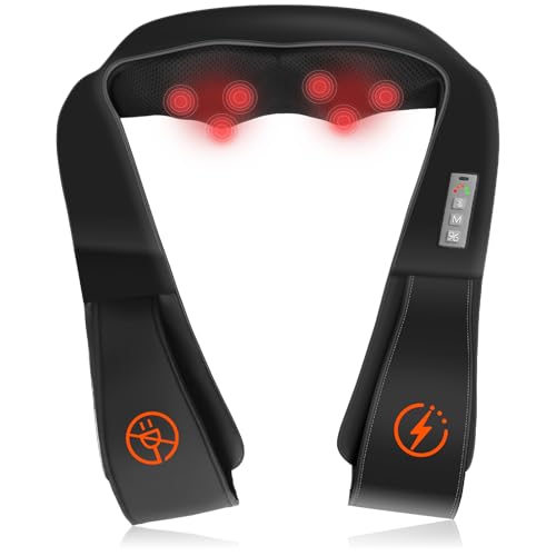 AMZPONY Cordless Neck and Shoulder Massager, Shiatsu Neck and Back Massager