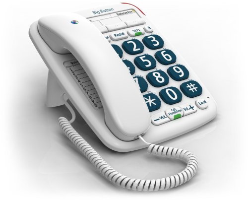 BT Big Button 200 + Telephone - Line cord - Amplified Handset - Home Corded Phone - HANDS FREE SPEAKER PHONE Model - White