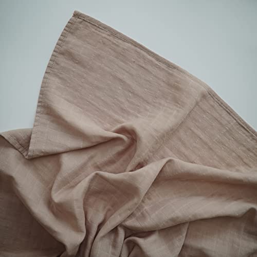 Image of mushie Muslin Baby Swaddle Blanket | 100% Organic Cotton (Pale Taupe)