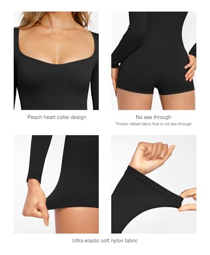 Popilush Long Sleeve Jumpsuit for Women Athletic Romper Black XXL - image 4