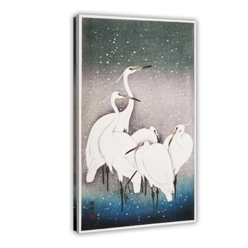 Ohara Koson aigrettes impression sur toile vintage décoration murale japonaise