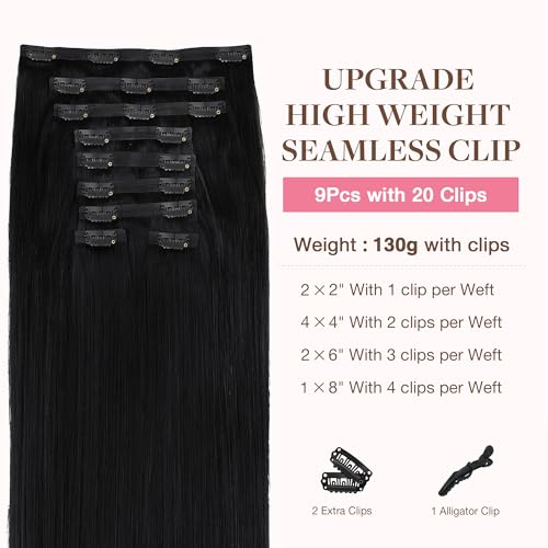 image for GOO GOO Clip in Hair Extensions Real Human Hair, Remy Human Hair Exten