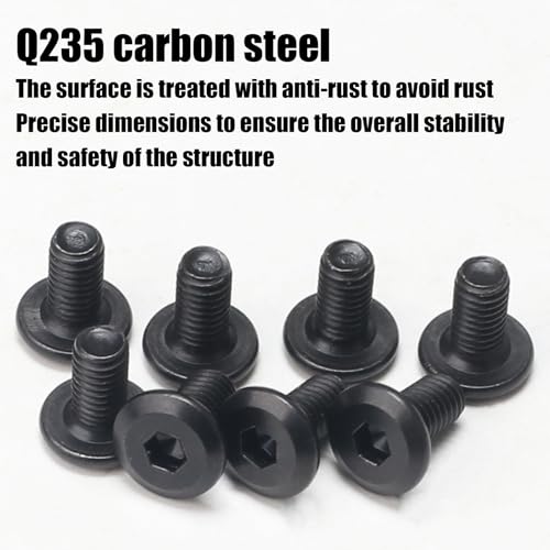 HO2NLE 30 Stück Flachkopfschrauben Innensechskant Schrauben Vollgewinde Q235 Kohlenstoffstahl Schwarz Sechskantschraube mit Innensechskantschlussel (M6 x 30)