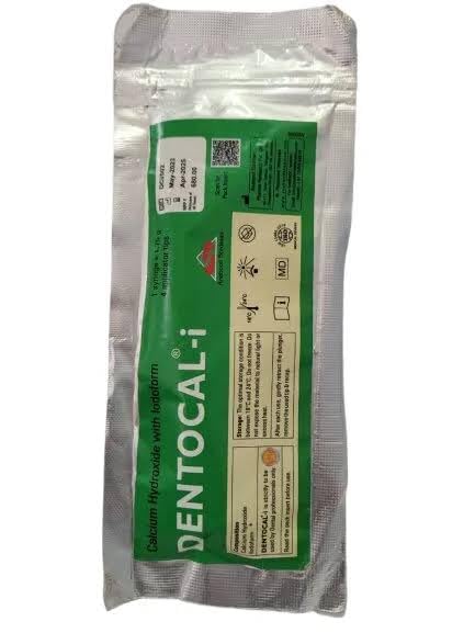DENTOCAL-I Calcium Hydroxide With Iodoform 1.75g & 4 Applicator Tips Pack Of 5 Piece-image-42