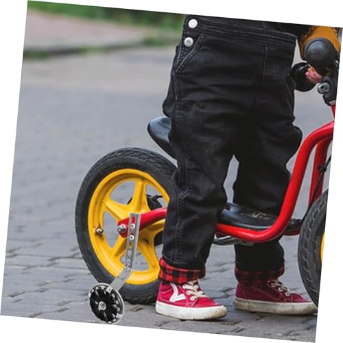 Ruedas de entrenamiento de repuesto FOMIYES para bicicleta con luces LED intermitentes, estabilizadores auxiliares negros, ruedas auxiliares resistentes para principiantes (niños) miniatura 6