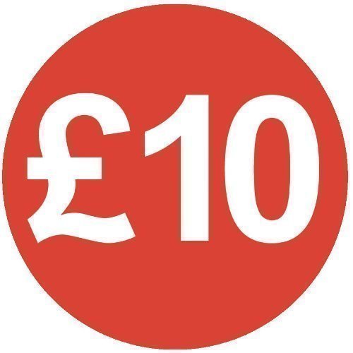 Audioprint Ltd Small 13mm ยฃ10 Price Stickers - 100 Pack