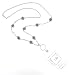 Designer Inspired Women's Silver ID Badge Lanyard Necklace with Rose Motif & Quality PVC ID Pouch