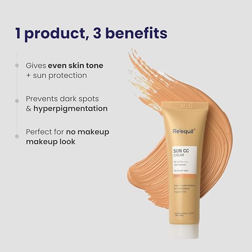 RE' EQUIL Sun Cc Cream (Charm) | Spf 50 Pa++++ | 100% Mineral Uv Filter | Cc Cream With Sun Protection | 30Gm - Image 3