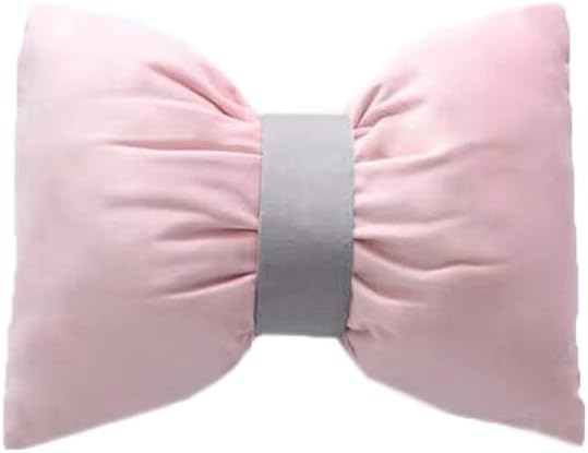 Throw Pillows Lovely Bow Tie Pillow Soft Velvet Bowknot Pillow Car Chair Waist Pillow Plush Cushion Decorative Sofa with Detachable Washable Cover (Pink, 35×45CM/13.8"×17.7")