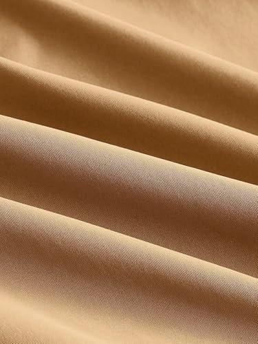 EARKOHA 2025 Skirts for Women Solid Color Drawstring Waist A-Line Work Skirt with Flap Pockets Khaki S4