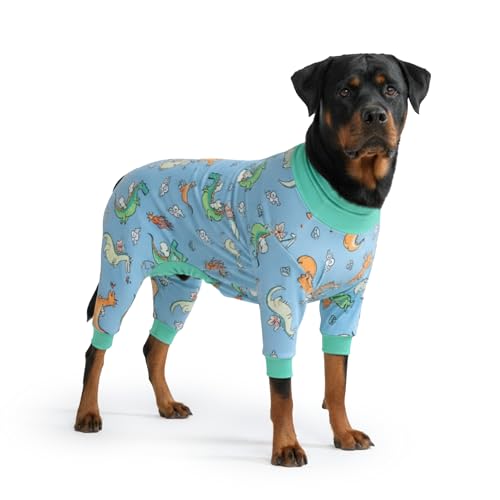 Image of Spark Paws Dog Pajama, Dog Recovery Suit Male, Onesie, Ultra-Soft and 4-Way Stretch, for Small Medium and Large Breeds - Dragons - 5XL