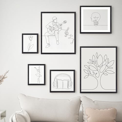 puthiac 11x14 Black Oak Wood Picture Frame - Minimalist 11x14 Poster Frame, 11"x14" Frame Wood, Natural Solid Wooden Picture Frames for Wall Art Photo and Prints (1 Pack, Black)