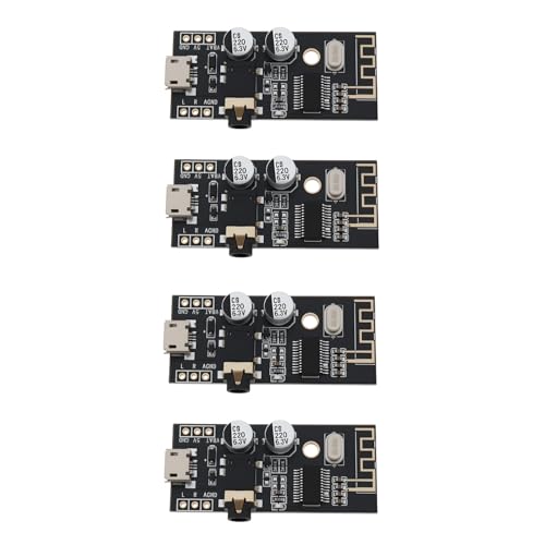 YINETTECH Módulo Reproductor de Audio MP3 Inalámbrico Bluetooth 4.2 USB MH-M28 de 5 V con Puerto de Audio de 3,5 Mm (4 Unidades)