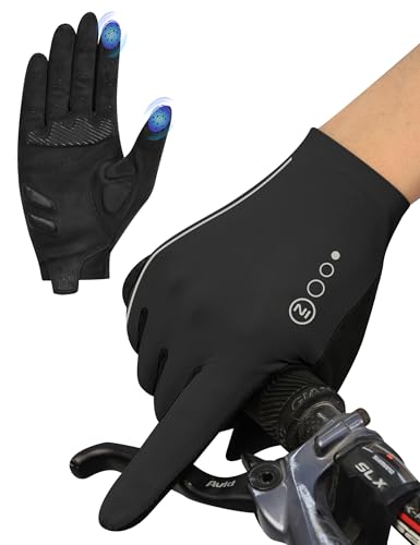 INBIKE Guantes Ciclismo Largos Ligero Guantes MTB Bicicleta Hombre Mujer Transpirable Negro-L