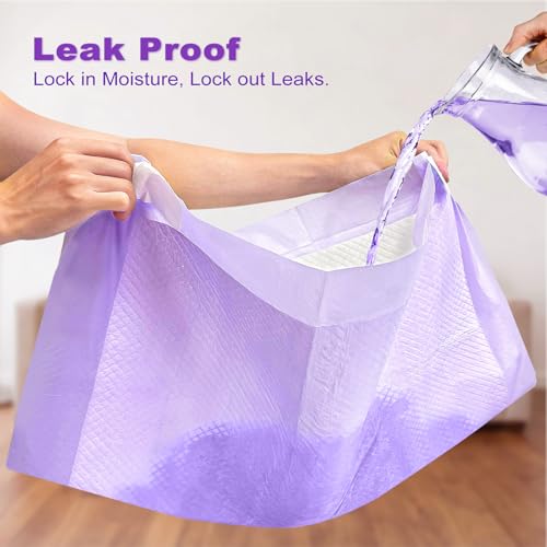 Image of MIZOK Puppy Pads 28x34in Lavender Scented, Dog Pee Pads Extra Large Odor Eliminating Ultra Absorbent Up to 8 Cups, 6 Layers Leak-Proof & Quick-Dry Purple (40 Counts)
