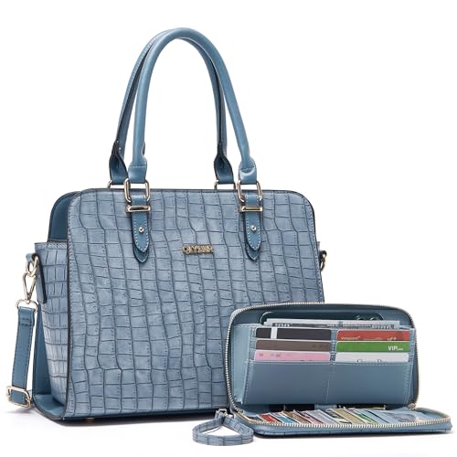 Image of Qiyuer Satchel Purses For Women Handbag And Wallet Set Tote Bag | Premium Vegan Leather,Matching Wallet,RFID Blocking,Work,Casual