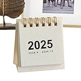 2025 小型卓上カレンダー、2025 カレンダー デスク | かわいいデイリー プランナー シンプル カレンダー ブック - スパイラルカレンダーブックプランナーカレンダーブック時間管理デスクデコレーション