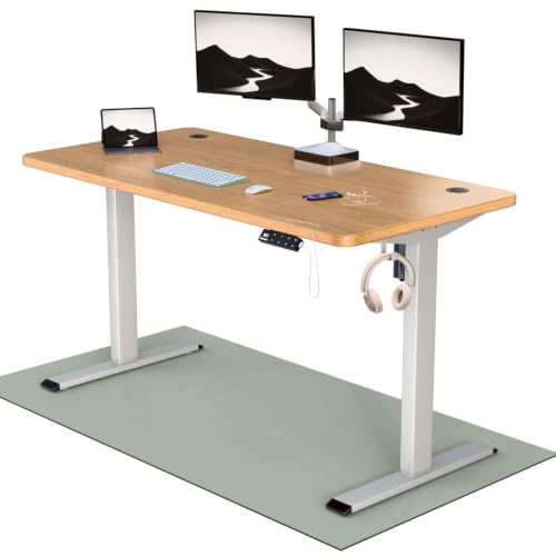 Image of Intellidesk Eco - Electronic Height Adjustable Desk | 80Kg Weight Capacity | New Touch Controller with 3 Presets | 5-Year Warranty| E1 Grade Low VOC 25mm Table Top (White+Oak, 24 * 60 inches)
