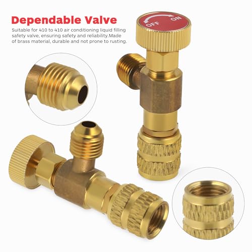 Válvulas de seguridad para aire acondicionado Beaupretty con interfaz de latón 5/16 4