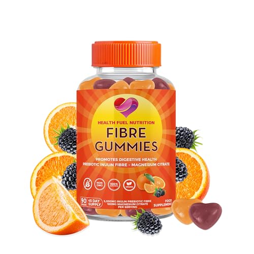 Inulin Fibre Gummies - (90 per Bottle - 45 Day Supply) 5 000mg Inulin 100mg Magnesium Citrate Per Serving - Fiber Gummies - Fibre Supplement - Fiber Supplement - Gut Health