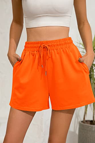 Womens Sweat Shorts Casual Summer Comfy Lounge High Waisted Cotton Shorts with Pockets2