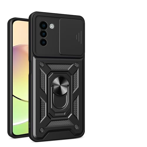 JayModCase Funda para Nokia G11 / G21 Carcasa con Protección Militar Antigolpes, Cubierta de Cámara Deslizante y Soporte de Anillo Giratorio 360° Case for Nokia G21 - Negro