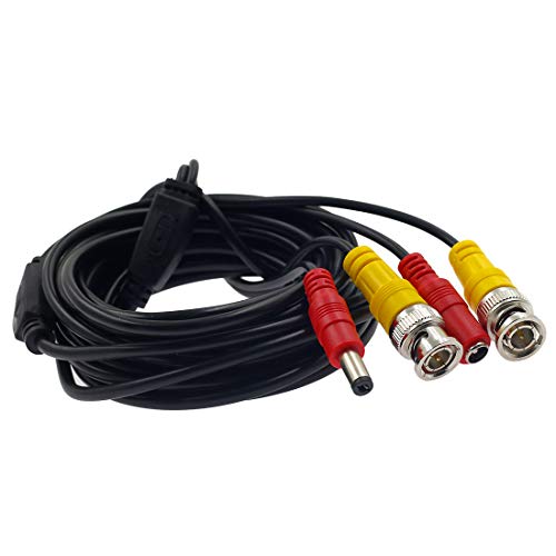 Eilumduo 2Pcs 5M/16Ft Bnc Video Power Cable, Bnc Extension Wire Cord With Connectors All-In-One Premade Siamese Cable For Surveillance Cctv Security Camera Video System #TOP1