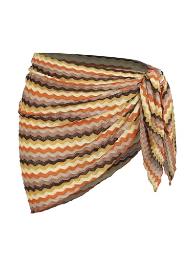 Image of ZAFUL Boho Beach Cover Ups for Women Sarong Coverups Sheer Bikini Chiffon Wraps Skirts for Swimwear