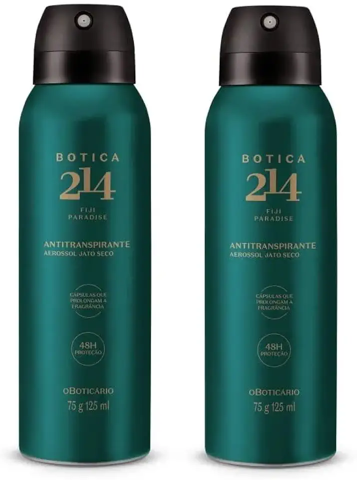 Desodorante Antitranspirante Aerossol Botica 214 Fiji Paradise 75g/125ml (Pack 2 Unidades)