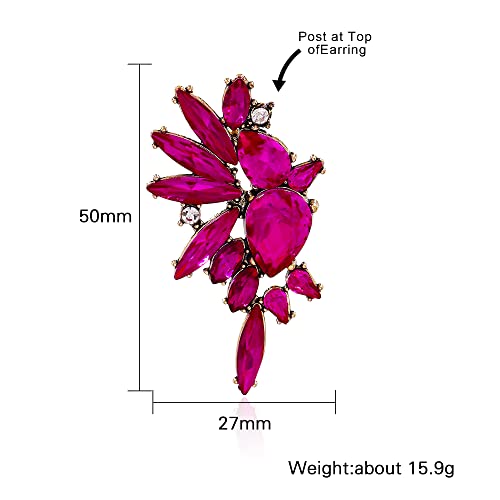 Statement Dangle Earrings For Women Rhinestone Crystal Dangling Earrings Drop Dangle Earrings Pink #TOP5