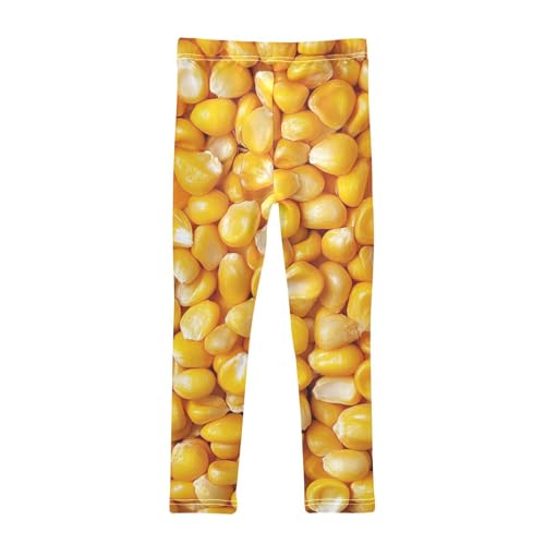Corn Yellow Food Girls Casual Leggings for Kids Printed Long Pant Bottoms Stretch and Soft2