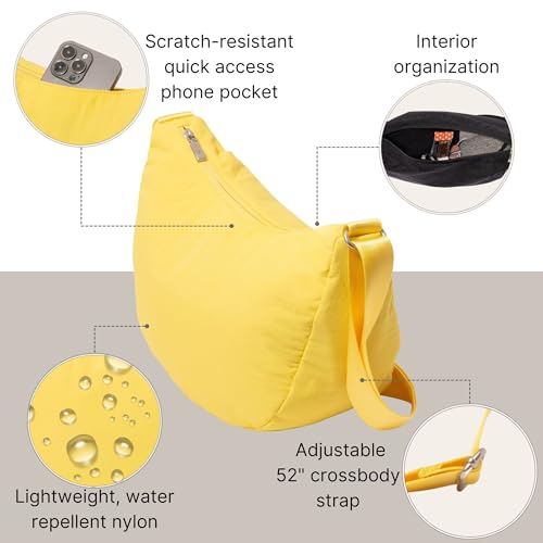 Image of Baggallini Swift Crescent Crossbody Bag for Women - Lightweight 12 inchx8 inch Travel Purse Handbag