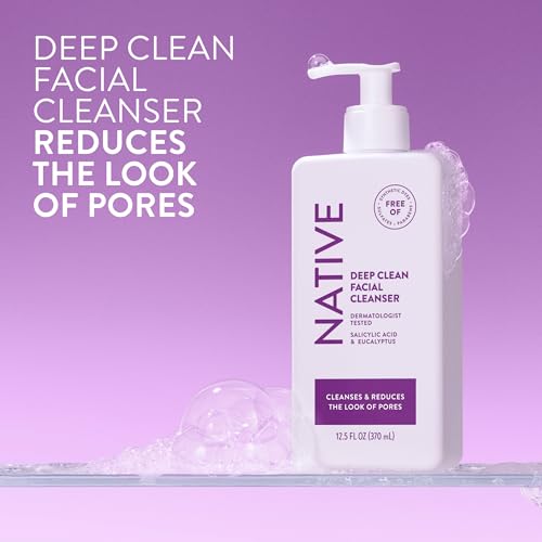 Native Deep Cleansing Facial Cleanser, for Oily to Combination Skin, Sulfate Free, with Salicylic Acid and Eucalyptus, Dermatologist Tested, 12.5 FL Oz - image 8