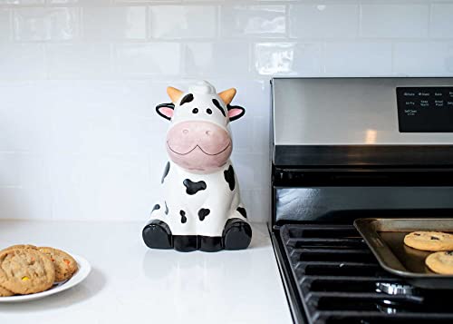 100 North Cute Spotted Cow Farm 10.5 X 7.1 Dolomite Ceramic Cookie Jar #TOP5