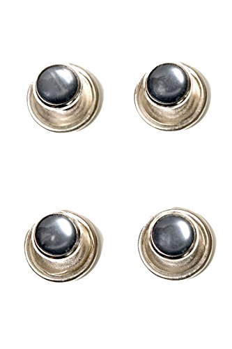 Studs for Tuxedo Shirt Smoke Gray with Silver Tone Trimming Broadway Tuxmakers