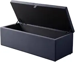 Baú Organizador Puff Estofado 90x40x42cm Multiuso Com Tampa Desenhada Para SalaQuarto E Decoração(Tampa Lisa Vermelho,4 Cm)