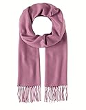  Accessoire Top Tendance Echarpe Cachemire et Laine - Homme Femme Touché Soyeux Couleur Uni (+ 30 couleurs) (Vieux rose)